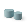 Mdf Nesting Table Set Of 2,Handcraft Round Coffee Table For Living Room Leisure Area, Blue Light Blue Mdf