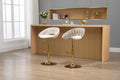 Coolmore Swivel Bar Stools Set Of 2 Adjustable Counter Height Chairs With Footrest For Kitchen, Dining Room 2Pc Set Ivory Polyester