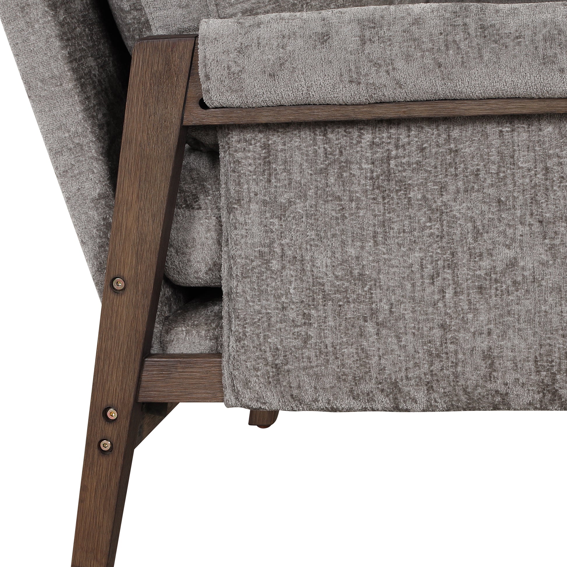 Mid Century Modern Velvet Accent Chair,Leisure Chair With Solid Wood And Thick Seat Cushion For Living Room,Bedroom,Studio,Grey Grey Foam Velvet