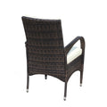 Outdoor Patio Furniture Sets 3 Piece Conversation Set Wicker Ratten Sectional Sofa With Seat Cushions Beige Cushion Brown Rattan