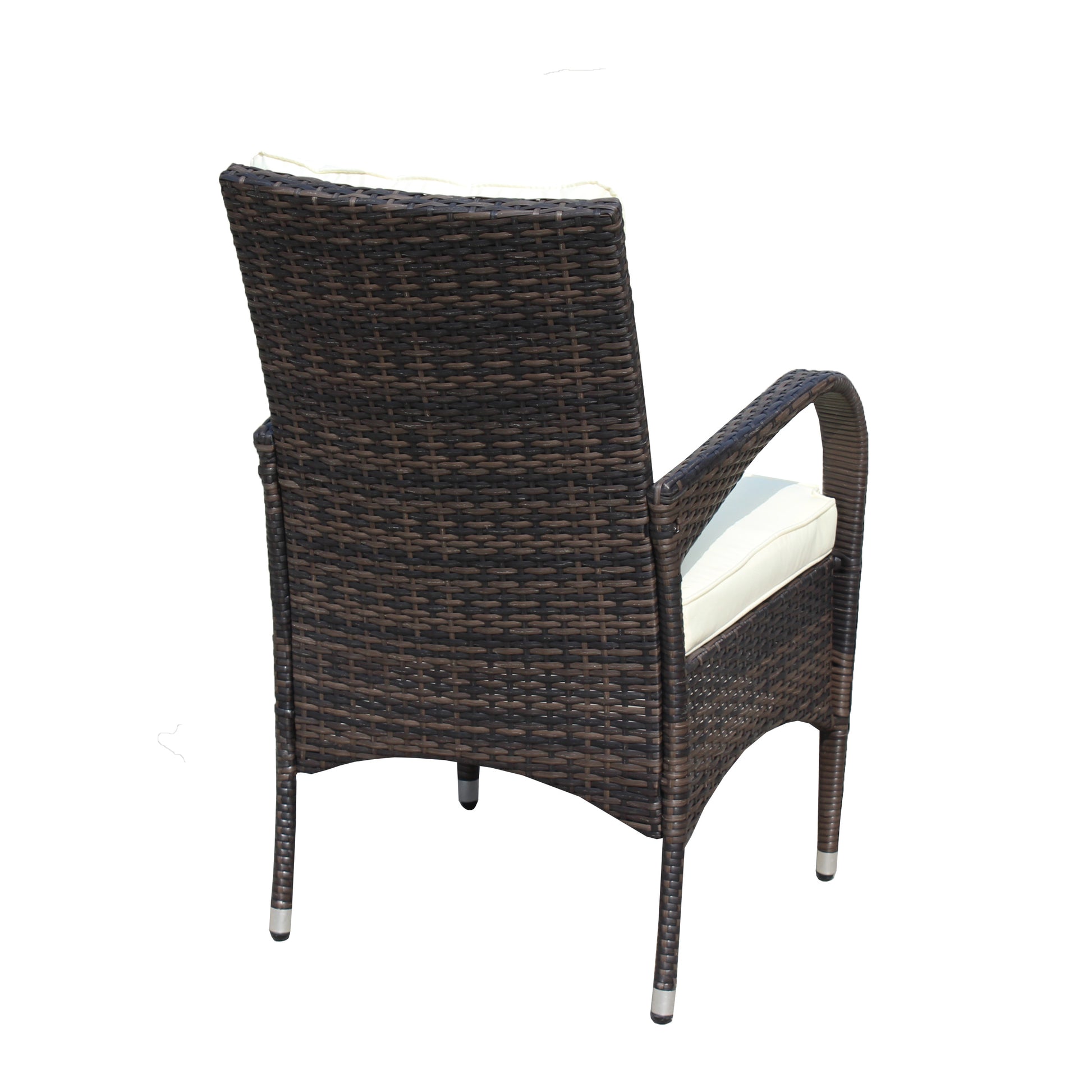 Outdoor Patio Furniture Sets 3 Piece Conversation Set Wicker Ratten Sectional Sofa With Seat Cushions Beige Cushion Brown Rattan