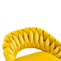 Coolmore Swivel Bar Stools Set Of 2 Adjustable Counter Height Chairs With Footrest For Kitchen, Dining Room 2Pc Set Mustard Yellow Polyester