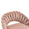 Coolmore Swivel Bar Stools Set Of 2 Adjustable Counter Height Chairs With Footrest For Kitchen, Dining Room 2Pc Set Pink Polyester