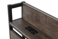 Platform Queen Bed With Socket, Fast Assemble Design Black Steel