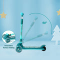 Kick Scooter For Kids, Wheel With Brake, Adjustable Height Handlebar, Lightweight, Aged 3 10, Wide Standing Board Green Aluminium