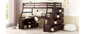 Twin Size Loft Bed With 7 Drawers 2 Shelves And Desk Espresso Espresso Plywood