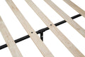 Platform Queen Bed With Socket, Fast Assemble Design Black Steel