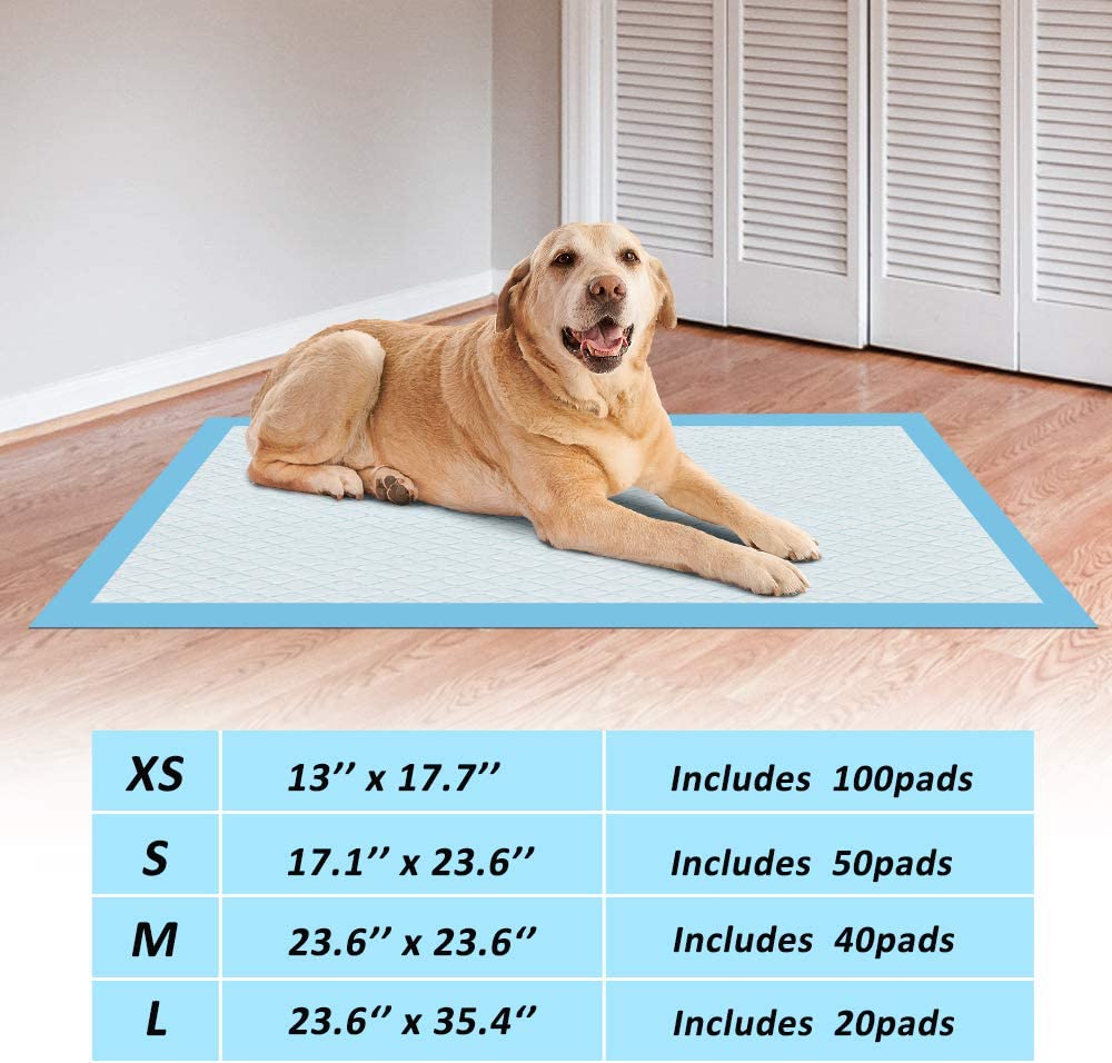 Scratchme Super Absorbent Waterproof Dog And Puppy Pet Training Pad, Housebreaking Pet Pad, 20 Count Large Size, 23.6 X35.4 , Blue, Large 20Pcs Blue Paper