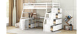 Twin Size Loft Bed With 7 Drawers 2 Shelves And Desk White White Plywood