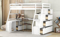 Twin Size Loft Bed With 7 Drawers 2 Shelves And Desk White White Plywood