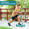 Kick Scooter For Kids, Wheel With Brake, Adjustable Height Handlebar, Lightweight, Aged 3 10, Wide Standing Board Green Aluminium