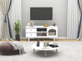 Living Room White Tv Stand With Drawers And Open Shelves, A Cabinet With Glass Doors For Storage White Mdf