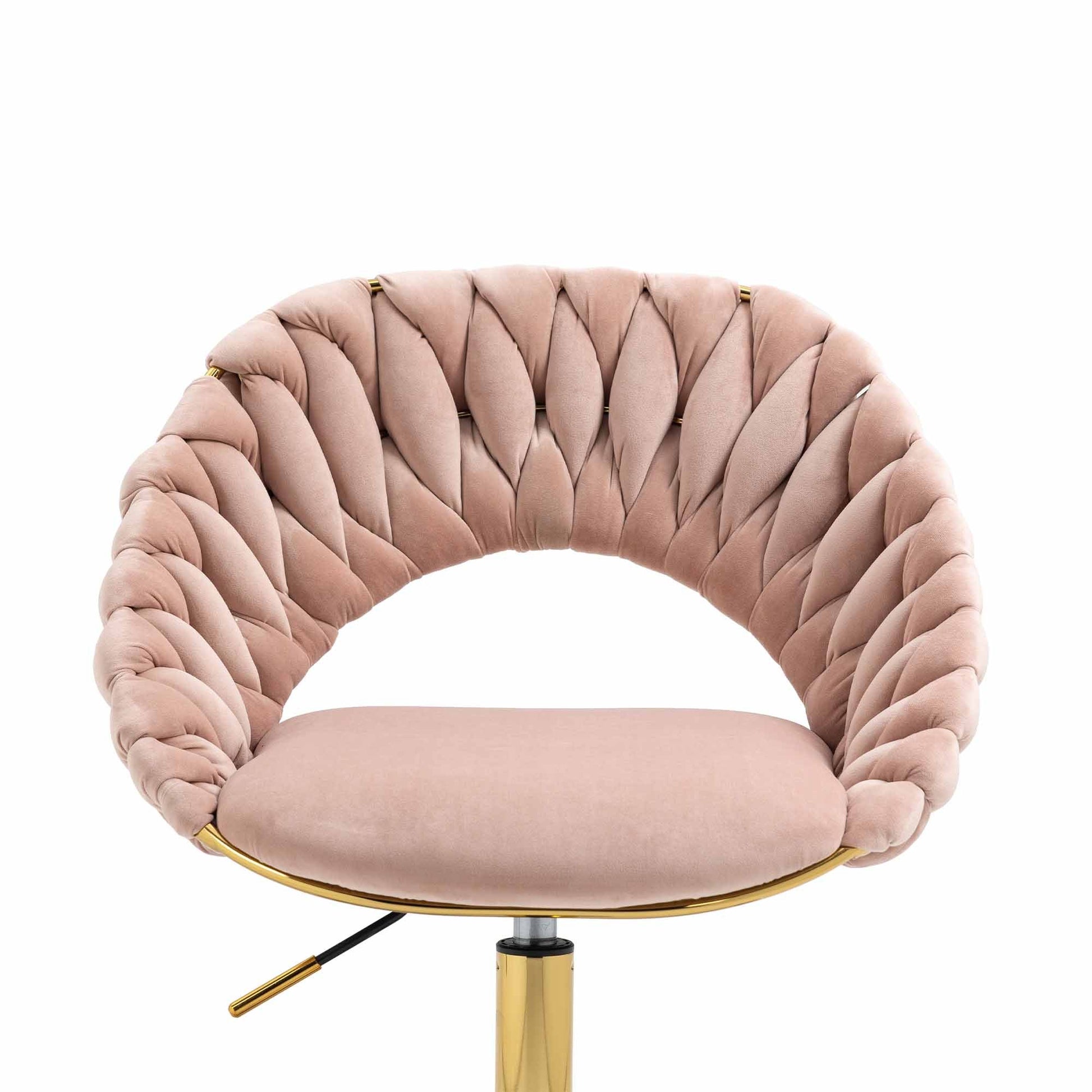 Coolmore Computer Chair Office Chair Adjustable Swivel Chair Fabric Seat Home Study Chair Pink Polyester