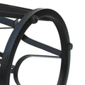 32 Inch Round Coffee Table, Mango Wood Top, Lattice Cut Out Metal Frame, Brown, Black Walnut Black Metal & Wood