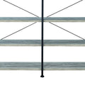 63 Inch Industrial 4 Tier Bookshelf, Particleboard, Metal Frame, Gray, Black Black Gray Metal & Wood