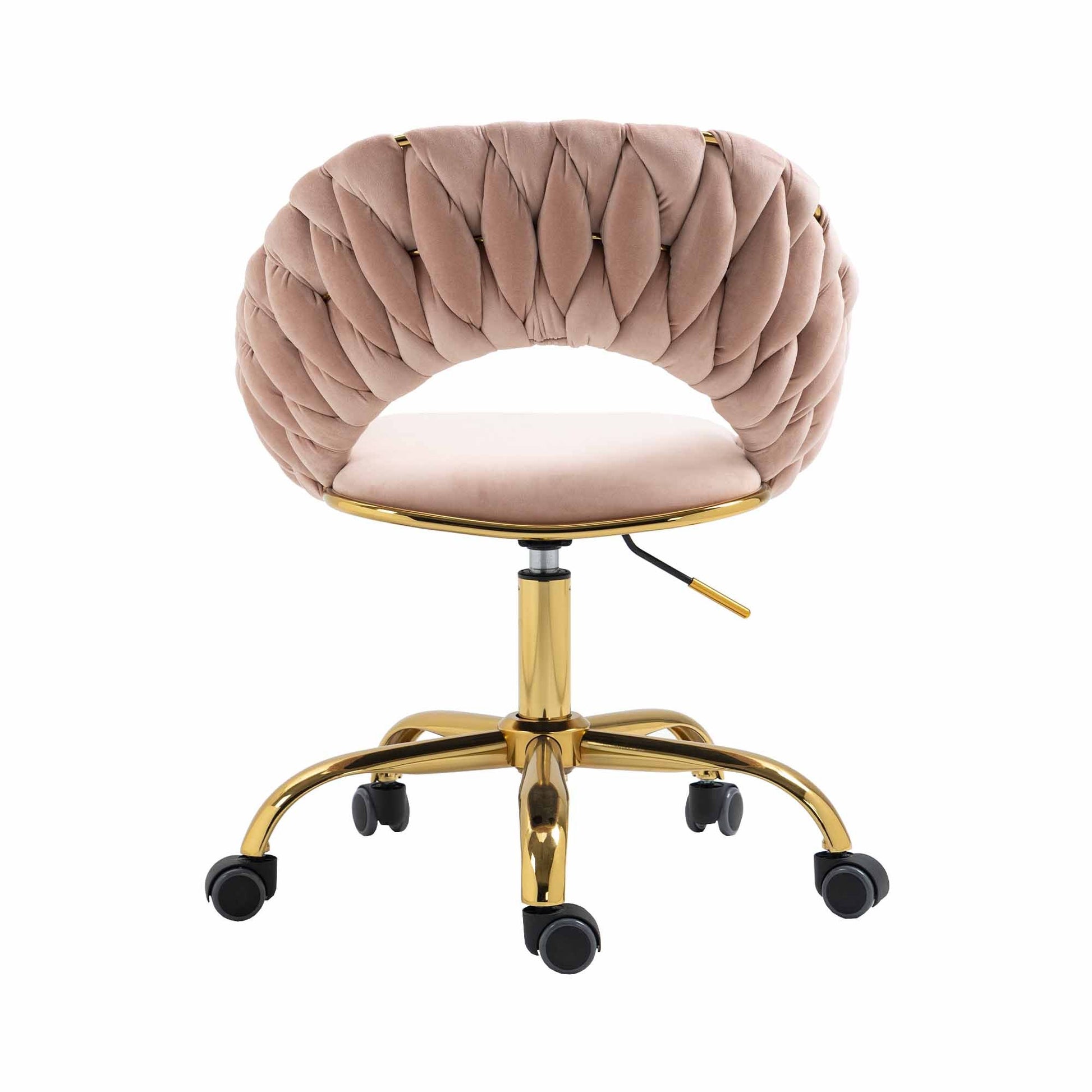 Coolmore Computer Chair Office Chair Adjustable Swivel Chair Fabric Seat Home Study Chair Pink Polyester