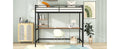 Full Metal Loft Bed With Desk And Shelve, Black Black Metal