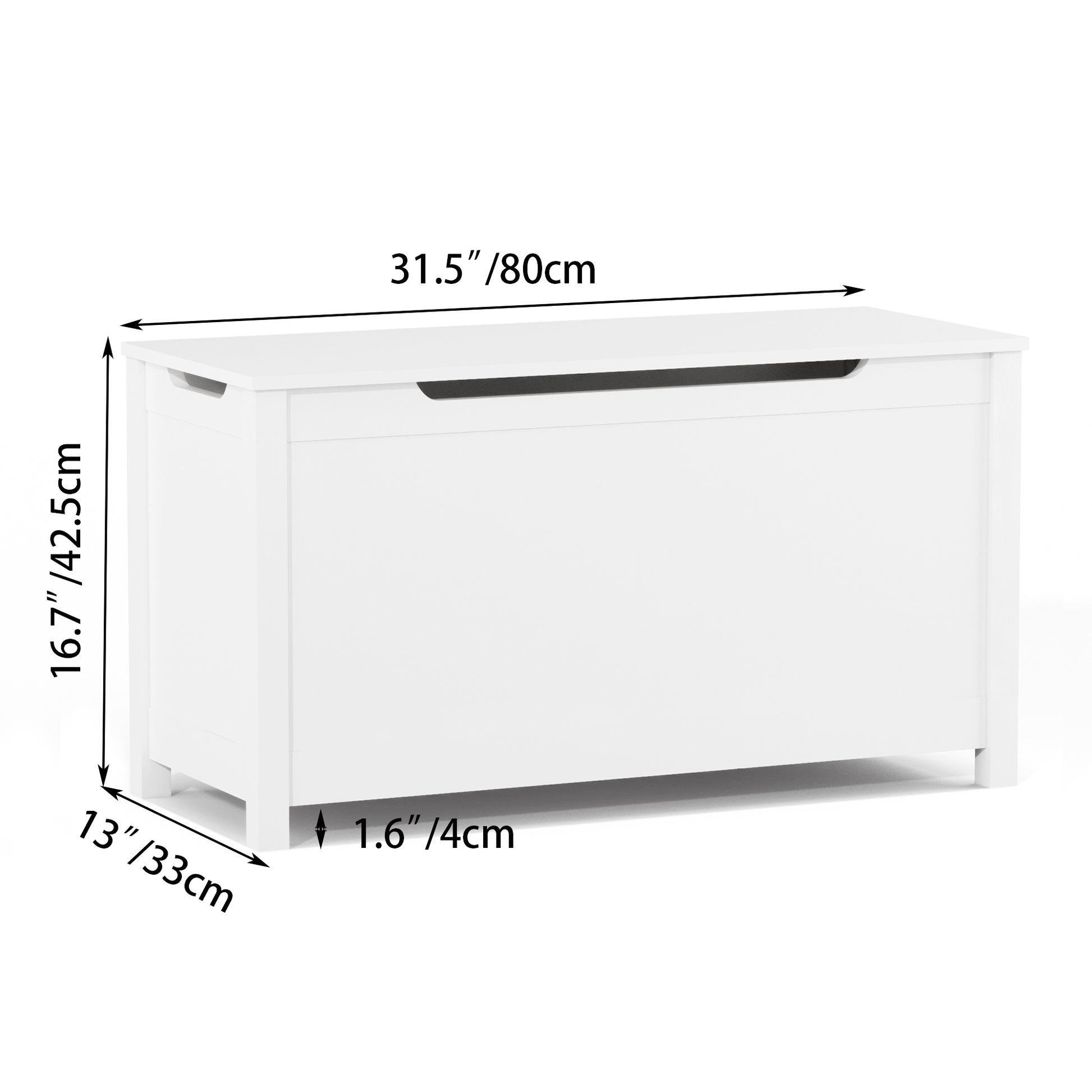 Kids Wooden Toy Box Storage With Safety Hinged Lid For Ages 2 White White Mdf