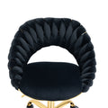 Coolmore Computer Chair Office Chair Adjustable Swivel Chair Fabric Seat Home Study Chair Black Polyester