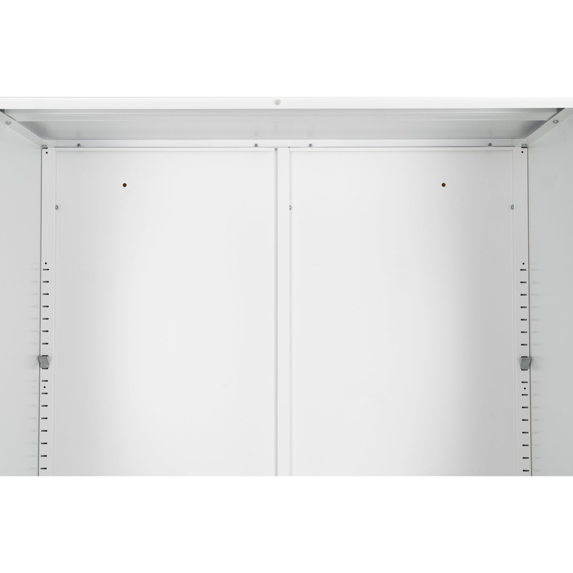 Metal Storage Cabinet With 2 Doors And 2 Adjustable Shelves, Steel Garage Storage Cabinet, Metal File Cabinet For Home Office School Gym, White White Steel