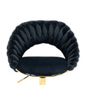 Coolmore Computer Chair Office Chair Adjustable Swivel Chair Fabric Seat Home Study Chair Black Polyester