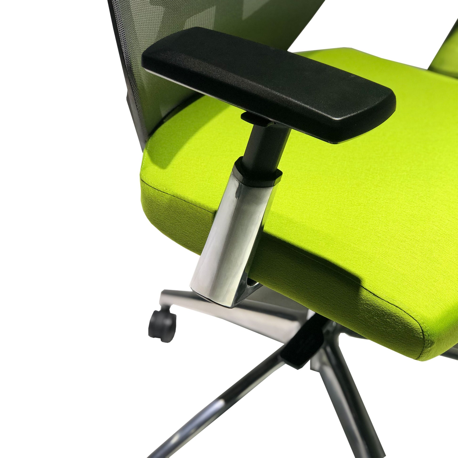 Adjustable Mesh Back Ergonomic Office Swivel Chair With Padded Seat And Casters, Green And Gray Green Metal & Wood