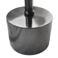 Aluminum Frame Round Side Table With Marble Top And Adjustable Height, Black Black Aluminum