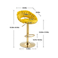 Coolmore Swivel Bar Stools Set Of 2 Adjustable Counter Height Chairs With Footrest For Kitchen, Dining Room 2Pc Set Mustard Yellow Polyester