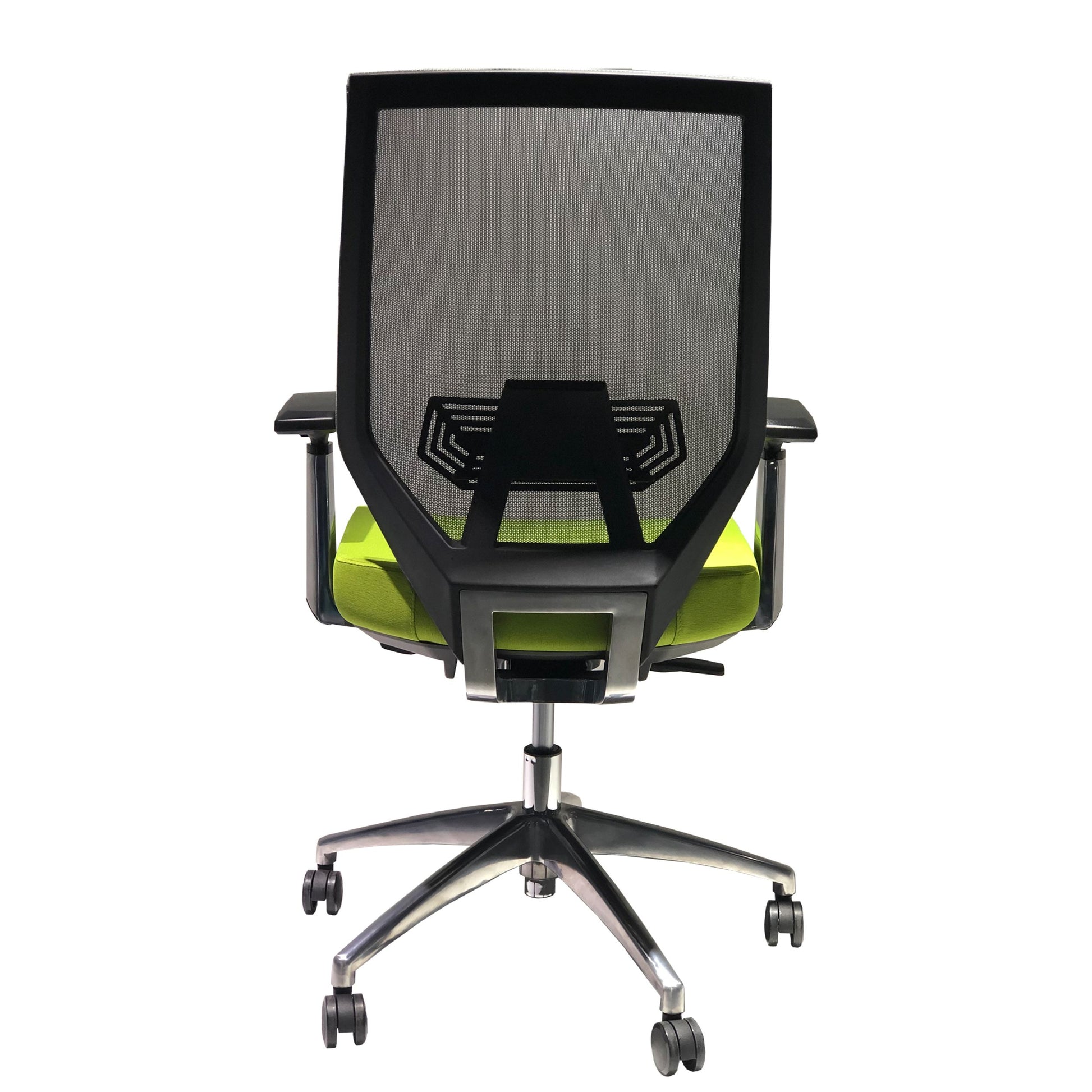 Adjustable Mesh Back Ergonomic Office Swivel Chair With Padded Seat And Casters, Green And Gray Green Metal & Wood