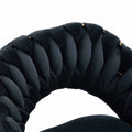 Coolmore Computer Chair Office Chair Adjustable Swivel Chair Fabric Seat Home Study Chair Black Polyester