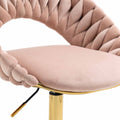 Coolmore Computer Chair Office Chair Adjustable Swivel Chair Fabric Seat Home Study Chair Pink Polyester