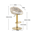 Coolmore Swivel Bar Stools Set Of 2 Adjustable Counter Height Chairs With Footrest For Kitchen, Dining Room 2Pc Set Ivory Polyester