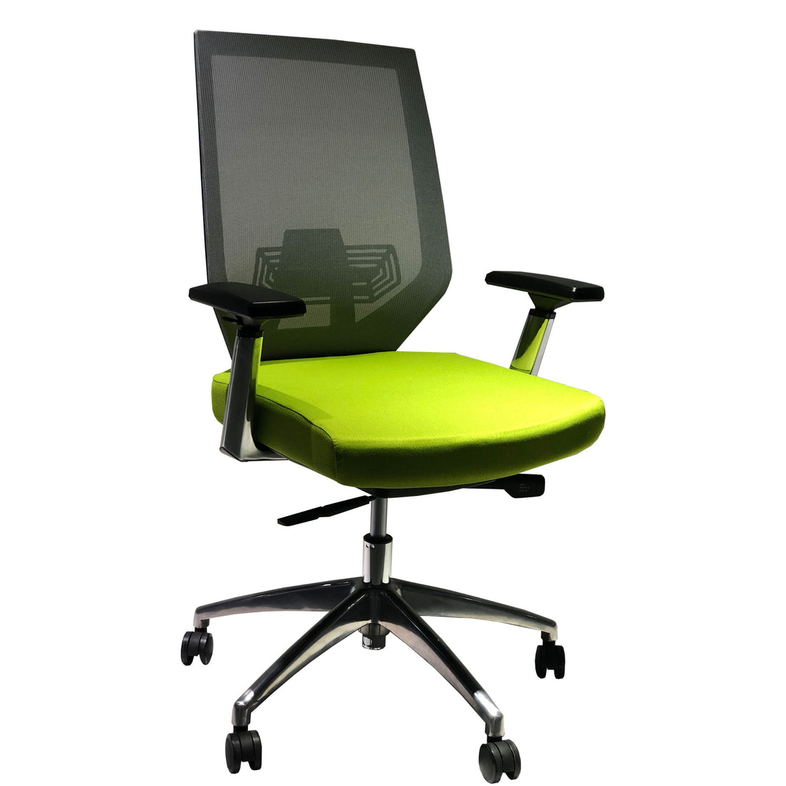 Adjustable Mesh Back Ergonomic Office Swivel Chair With Padded Seat And Casters, Green And Gray Green Metal & Wood