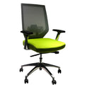 Adjustable Mesh Back Ergonomic Office Swivel Chair With Padded Seat And Casters, Green And Gray Green Metal & Wood