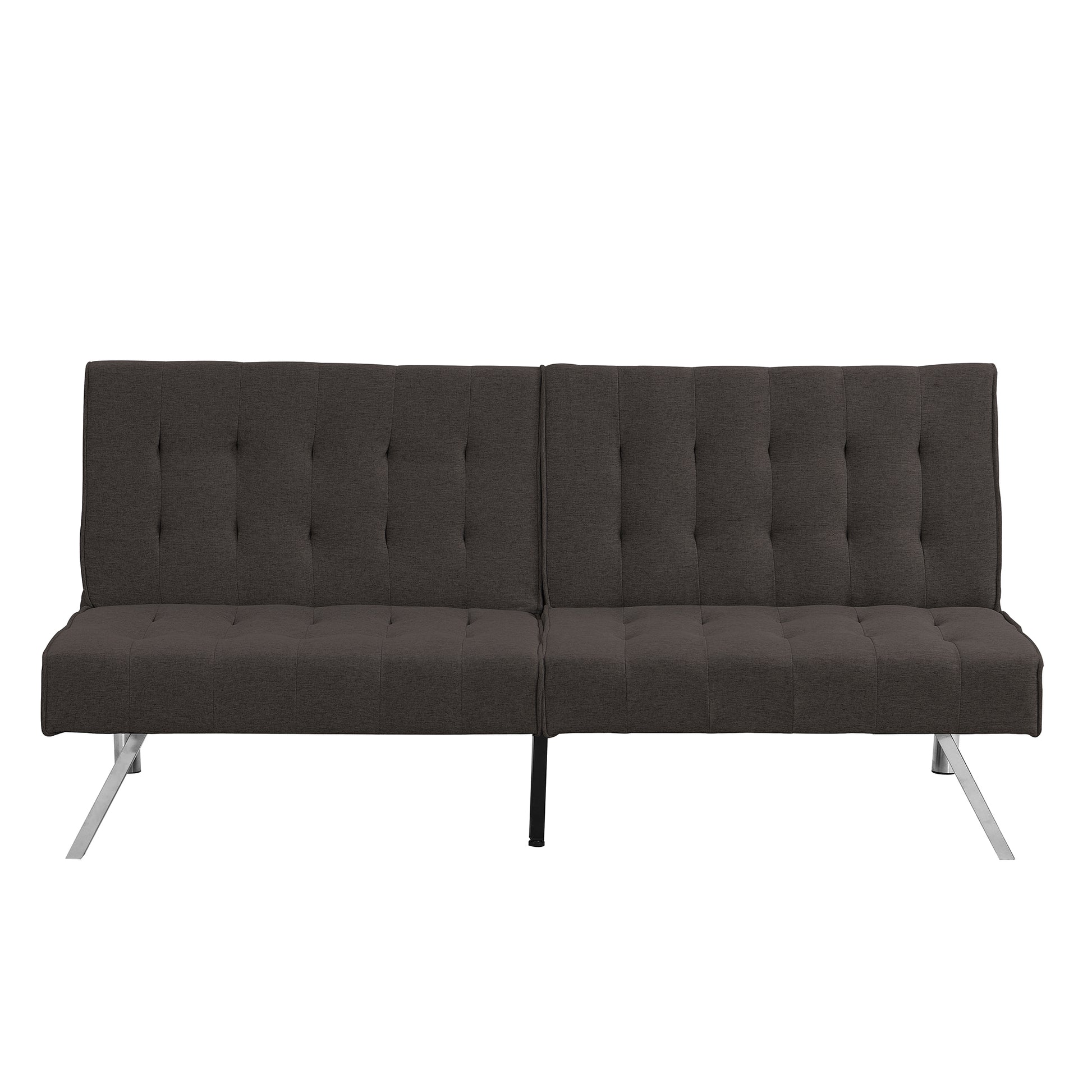 Wood Frame, Stainless Leg, Futon, Sofa Bed Espresso Espresso Fabric