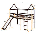 Twin Loft Bed With Slide, House Bed With Slide,Gray Old Sku :Wf286245Aap Twin Espresso Solid Wood