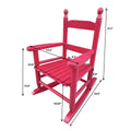 Children'S Rocking Rose Red Chair Indoor Or Outdoor Suitable For Kids Durable Rose Red Solid Wood