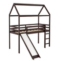 Twin Loft Bed With Slide, House Bed With Slide,Gray Old Sku :Wf286245Aap Twin Espresso Solid Wood