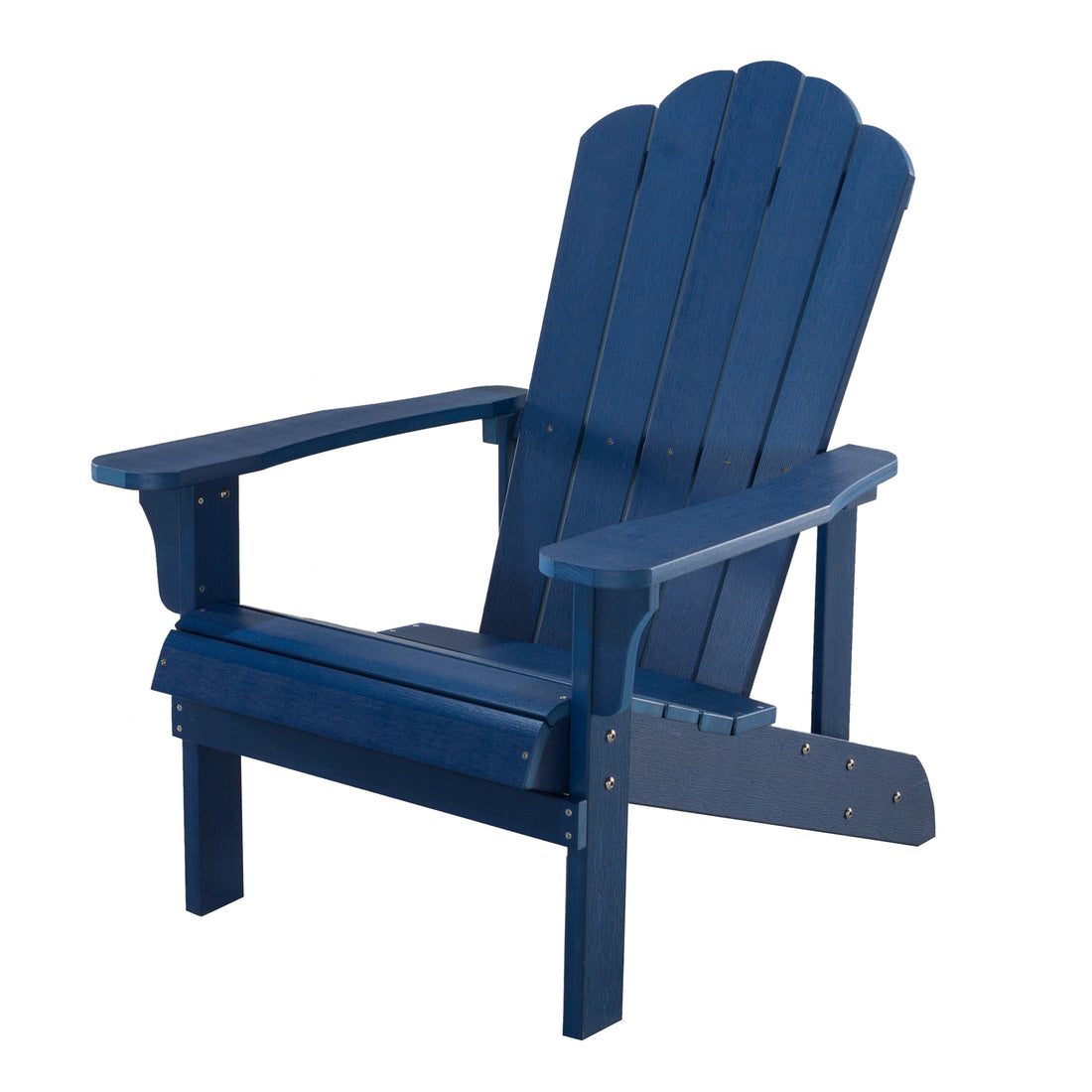 Key West Outdoor Plastic Wood Adirondack Chair, Patio Chair For Deck, Backyards, Lawns, Poolside, And Beaches, Weather Resistant, Blue Blue Polyethylene