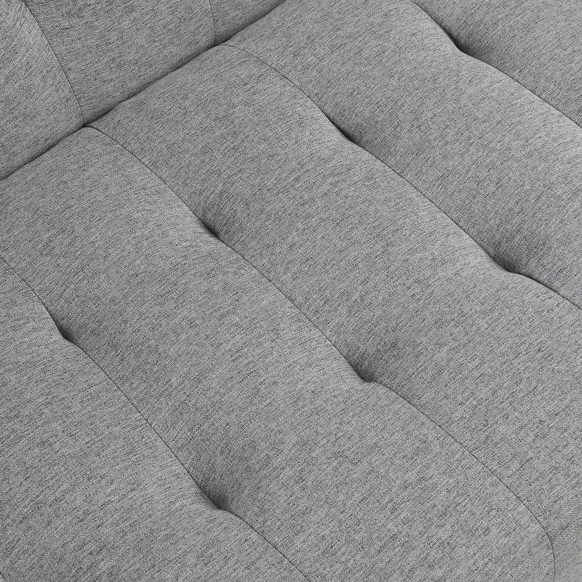 Wood Frame, Stainless Leg, Futon, Sofa Bed Grey Grey Fabric