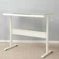 48 X 24 Inches Tempered Glass Standing Desk With Metal Draweradjustable Height Stand Up Desk, Sit Stand Home Office Desk, Ergonomic Workstation White Glass Steel