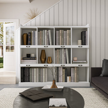 10 Shelf Bookcase White Mdf