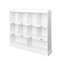 10 Shelf Bookcase White Mdf