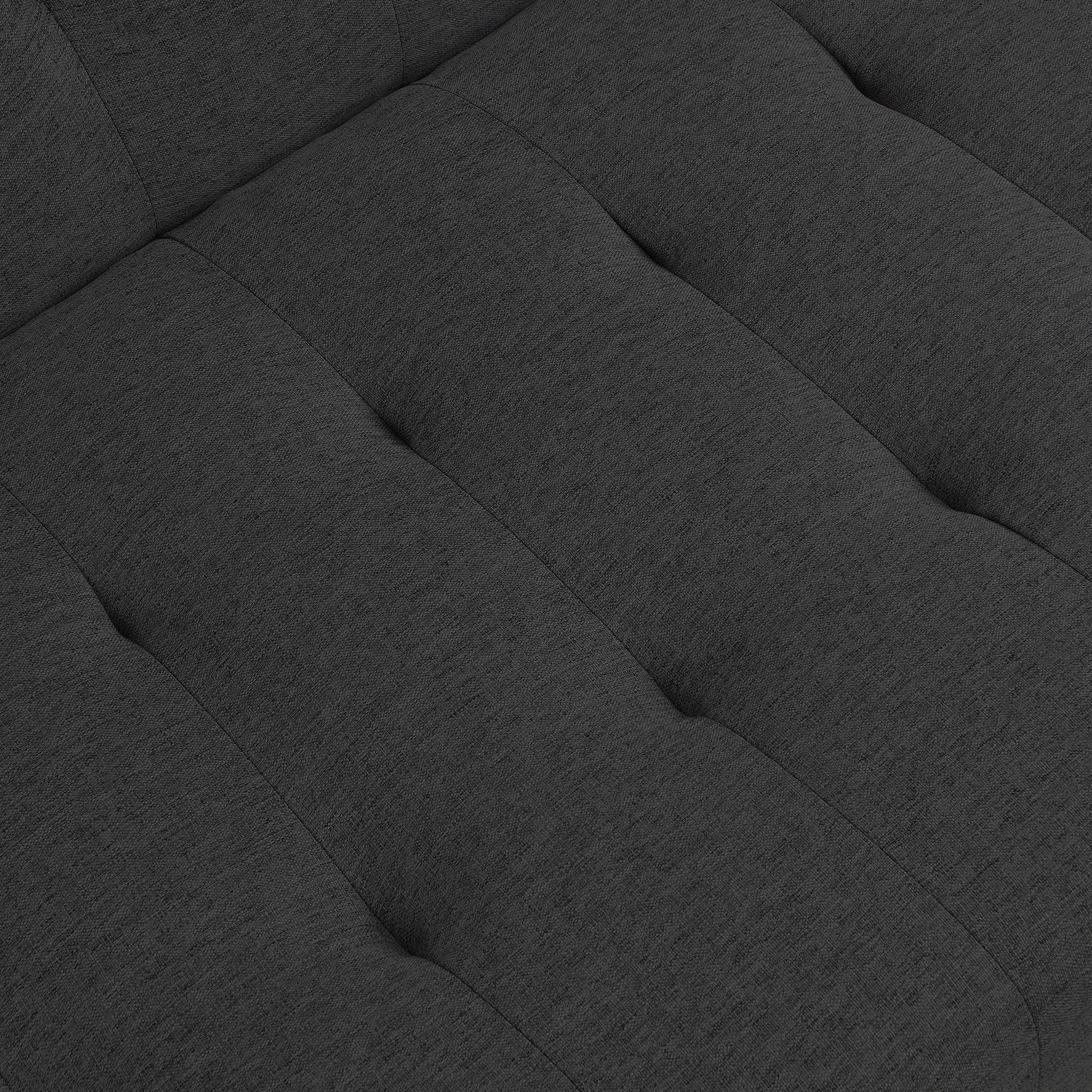 Wood Frame, Stainless Leg, Futon, Sofa Bed Black Black Fabric 2 Seat