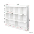 10 Shelf Bookcase White Mdf