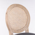 French Country Wooden Barstools Rattan Back With Upholstered Seatingdark Grey Set Of 2 Antique Dark Grey Fabric Solid Wood Mdf