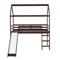 Twin Loft Bed With Slide, House Bed With Slide,Gray Old Sku :Wf286245Aap Twin Espresso Solid Wood