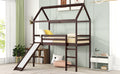 Twin Loft Bed With Slide, House Bed With Slide,Gray Old Sku :Wf286245Aap Twin Espresso Solid Wood