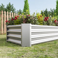 Metal Raised Garden Bed, Rectangle Raised Planter 4 2 1Ft For Flowers Plants, Vegetables Herb Silver Silver Bedroom Metal