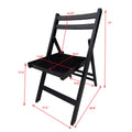 Furniture Slatted Wood Folding Special Event Chair Black, Set Of 4, Folding Chair, Foldable Style Black Solid Wood